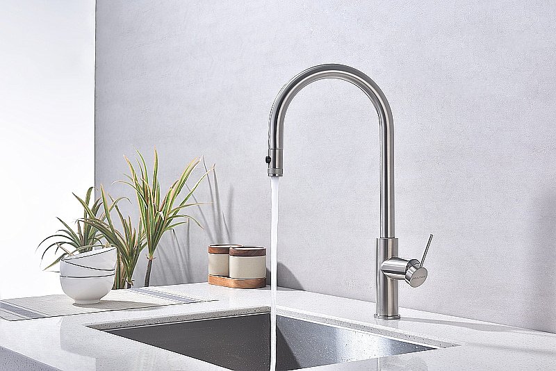 Смеситель для кухни Paulmark Galant Ga213077-BS брашированная сталь купить в интернет-магазине сантехники Sanbest