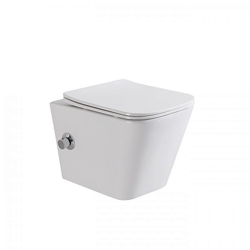 Унитаз BelBagno Due BB3103CHR-BS/SC безободковый, с крышкой микролифт купить в интернет-магазине Sanbest