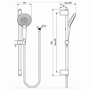 Душевой гарнитур Ideal Standard Ideal Evo B1761AA купить в интернет-магазине сантехники Sanbest