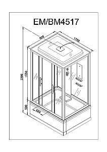 Душевая кабина DTO ЕМ4517 LED 170х90 купить в интернет-магазине Sanbest