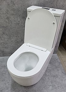 Унитаз напольный CeramaLux TR2176 белый, с бачком, с крышкой микролифт, слив торнадо купить в интернет-магазине Sanbest