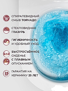 Унитаз подвесной Cezares STYLUS-TOR 2.0 CZR-546-TH-TOR/SC белый, безободковый, с крышкой микролифт, слив торнадо купить в интернет-магазине Sanbest