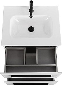 Тумба с раковиной Cezares ECO-CER-N 60 ECO-CER-N-600-2C-SO-BL белая глянцевая для ванной в интернет-магазине Sanbest