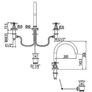 Смеситель для раковины Gattoni TRD TR097/18C0 купить в интернет-магазине сантехники Sanbest