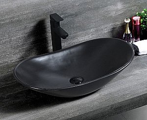 Раковина накладная Ceramalux NC 61,5 7811АМВ черная матовая купить в интернет-магазине Sanbest