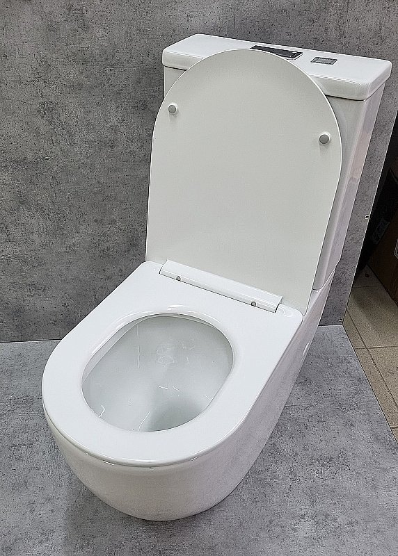 Унитаз напольный CeramaLux TR2176 белый, с бачком, с крышкой микролифт, слив торнадо купить в интернет-магазине Sanbest