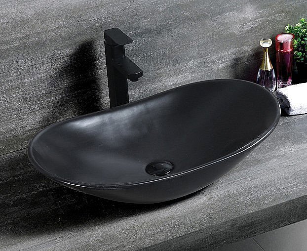 Раковина накладная Ceramalux NC 61,5 7811АМВ черная матовая купить в интернет-магазине Sanbest