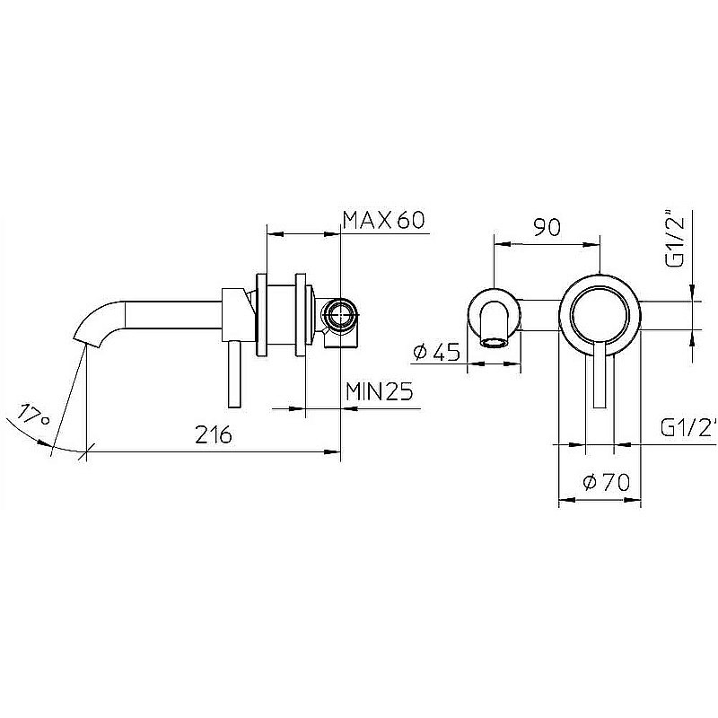 Смеситель для раковины Bossini Oki Z005302.073 черный купить в интернет-магазине сантехники Sanbest