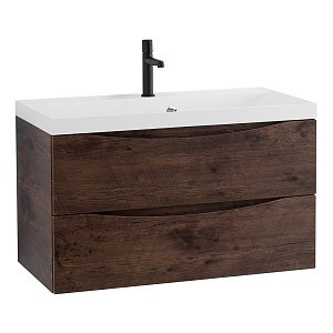 Тумба с раковиной Belbagno MARINO 90 2C-SO/BB900/450-LV-MR-AST Rovere Moro для ванной в интернет-магазине Sanbest