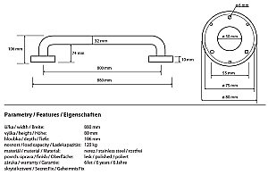 Поручень Bemeta Help program 301100801 купить в интернет-магазине сантехники Sanbest