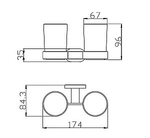 Стакан двойной настенный Rav-Slezak YUKON YUA0202CB купить в интернет-магазине сантехники Sanbest