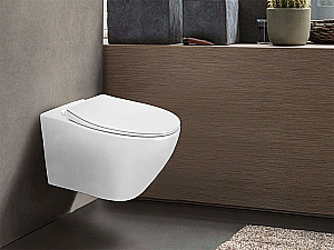 Унитаз подвесной Azario Keras AZ-99046W белый, безободковый, с крышкой микролифт купить в интернет-магазине Sanbest