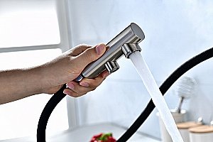 Смеситель для кухни Paulmark Serpentine Se213222-BS брашированная сталь купить в интернет-магазине сантехники Sanbest