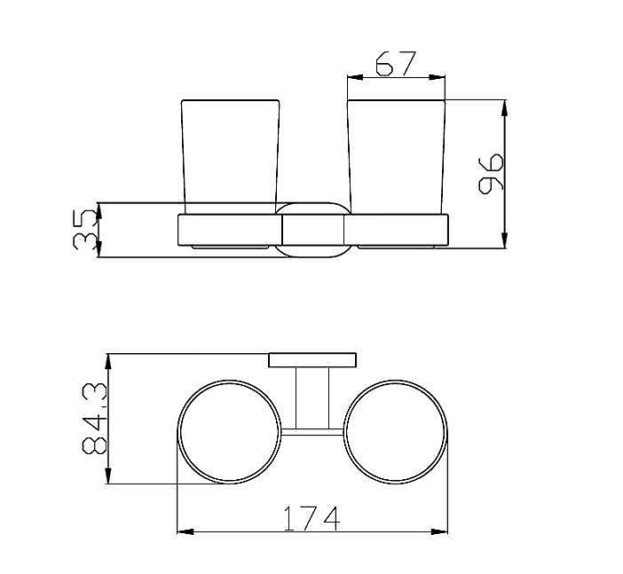 Стакан двойной настенный Rav-Slezak YUKON YUA0202CB купить в интернет-магазине сантехники Sanbest