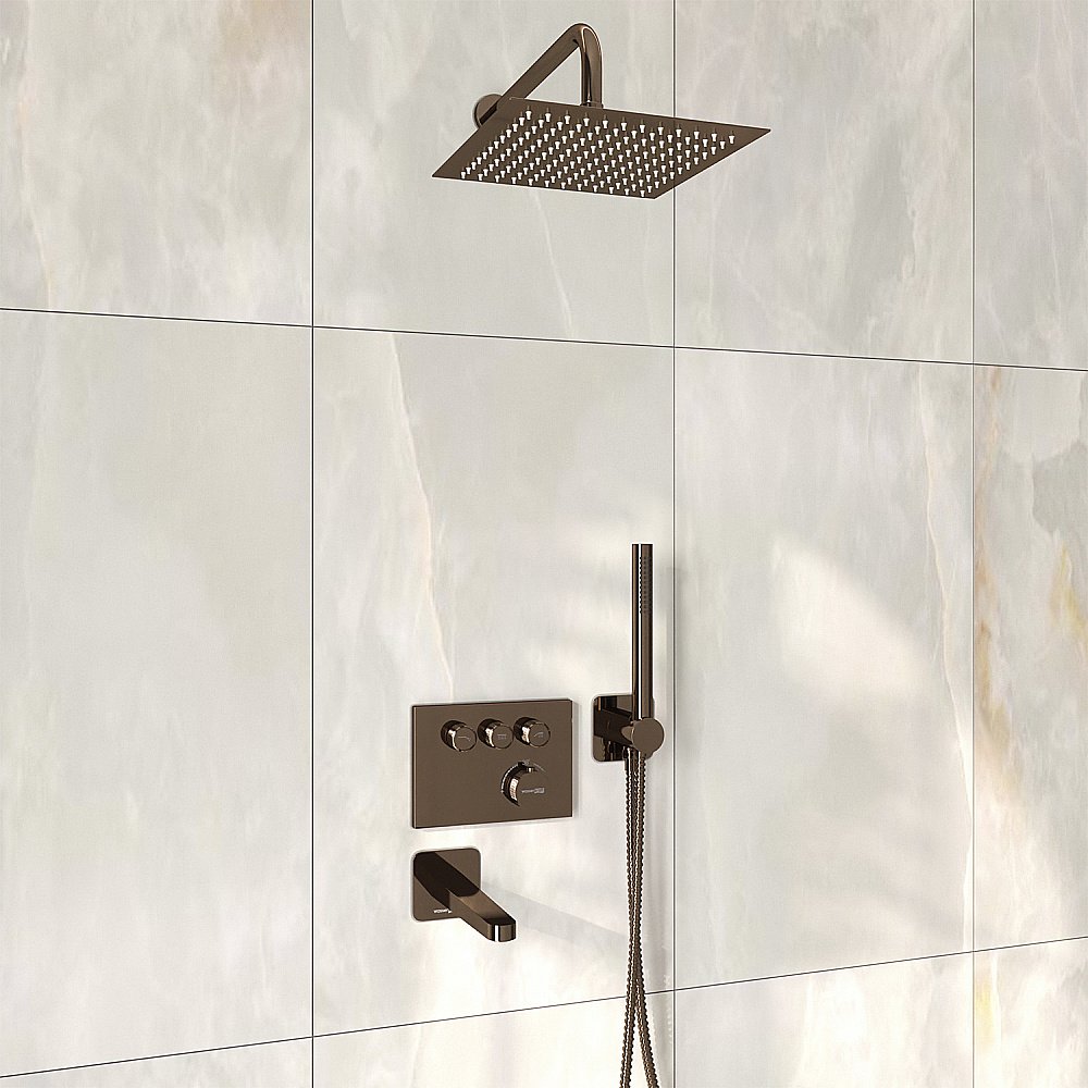 Душевая система WasserKraft Asphe A7758.338.329.290.292.291.311 Thermo розовое золото купить в интернет-магазине сантехники Sanbest