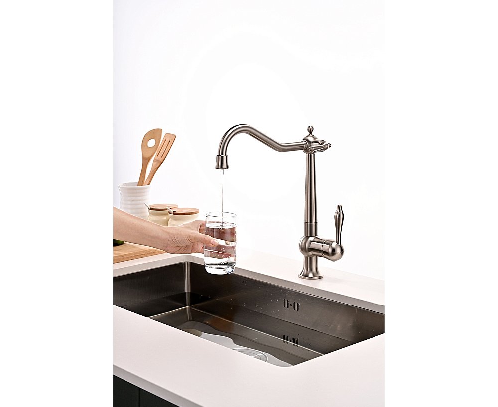 Смеситель для кухни Paulmark Retro Re213226-BS брашированная сталь купить в интернет-магазине сантехники Sanbest