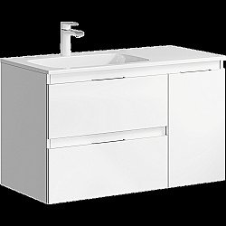 Тумба для раковины Aqwella Accent 90 ACC0109LW белая левая купить в интернет-магазине сантехники Sanbest