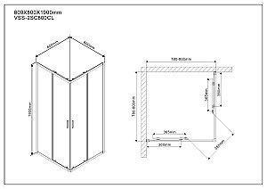Душевой уголок Vincea Scala VSS-2SC800CL 80x80 стекло прозрачное/профиль хром купить в интернет-магазине Sanbest