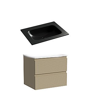 Тумба с раковиной Sancos FOLK FL60CP/CN7011MBwx 60 капучино для ванной в интернет-магазине Sanbest