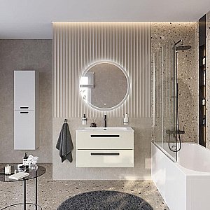 Тумба с раковиной Cezares ECO-CER-N 80 ECO-CER-N-800-2C-SO-AS-P альпака брашированная для ванной в интернет-магазине Sanbest