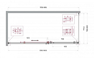 Душевой уголок BelBagno SOFT_CLOSE-2-AH-1 180х80 стекло прозрачное/профиль оружейная сталь купить в интернет-магазине Sanbest