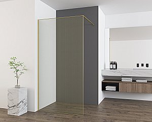 Душевое ограждение Vincea Walk-In 100 VSW-7HS100GWG стекло ламинированное с золотыми нитями/профиль брашированное золото купить в интернет-магазине Sanbest