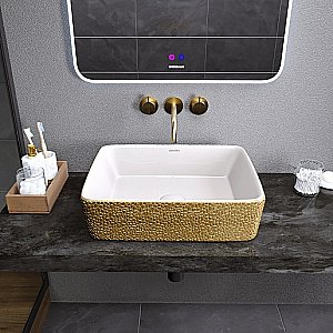 Раковина накладная Grossman Color GR-3016GWL золото купить в интернет-магазине Sanbest