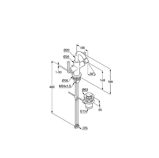 Смеситель для биде Kludi Nova Fonte Puristic 203130515 хром купить в интернет-магазине сантехники Sanbest