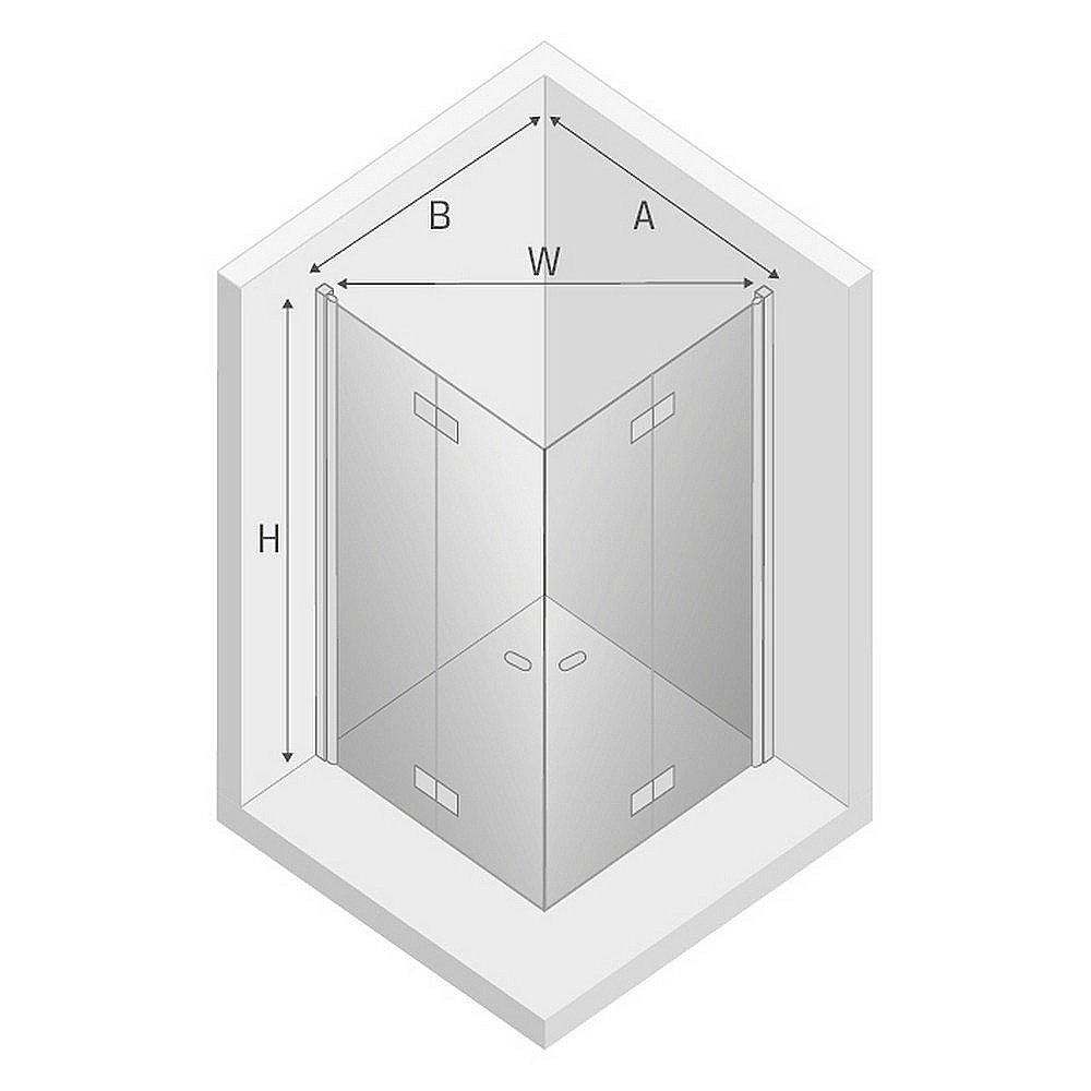 Душевой уголок NEW TRENDY NEW SOLEO BLACK 2D D-0233A/D-0238A 70x80 стекло прозрачное/профиль черный купить в интернет-магазине Sanbest