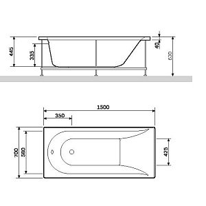 Ванна акриловая AM.PM Spirit W72A-150-070W-A2 150х70 купить в интернет-магазине Sanbest