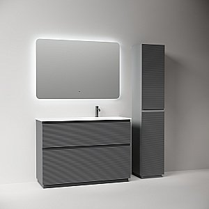 Тумба с раковиной Sancos Folk Floor FL120FLGS/FL120FRGS Grey soft для ванной в интернет-магазине Sanbest
