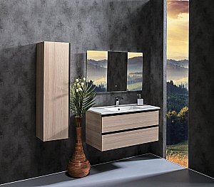 Тумба с раковиной Armadi Art Capolda 100 светлое дерево для ванной в интернет-магазине Sanbest