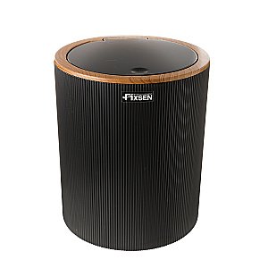 Ведро для мусора Fixsen Black Boom FX-411-6 5 л черное/светлое дерево купить в интернет-магазине сантехники Sanbest