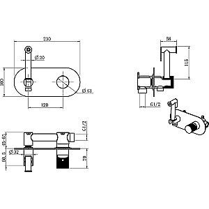 Гигиенический душ Boheme Stick 127-BCR черный/хром купить в интернет-магазине сантехники Sanbest