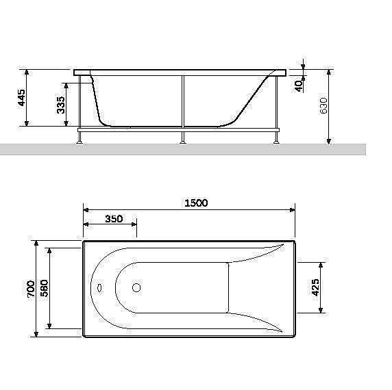 Ванна акриловая AM.PM Spirit W72A-150-070W-A2 150х70 купить в интернет-магазине Sanbest