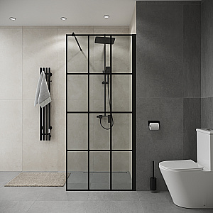 Душевая перегородка Niagara Eco NG-552-70BLACK 70 профиль черный/стекло клетка купить в интернет-магазине Sanbest