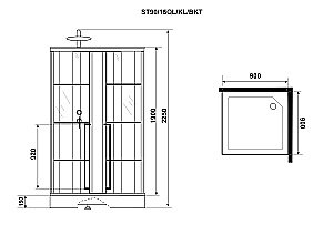 Душевая кабина Niagara Standart ST90/15Q/KL/BKT 90х90 стекло прозрачное/профиль черный матовый купить в интернет-магазине Sanbest