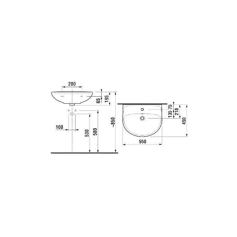 Раковина на пьедестале Jika Lyra 55 купить в интернет-магазине Sanbest