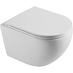 Унитаз подвесной Agger AT03100 белый, с крышкой микролифт, безободковый купить в интернет-магазине Sanbest