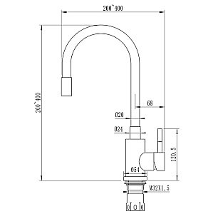 Смеситель для кухни 35k MIXLINE MLSS-0325 зеленый купить в интернет-магазине сантехники Sanbest