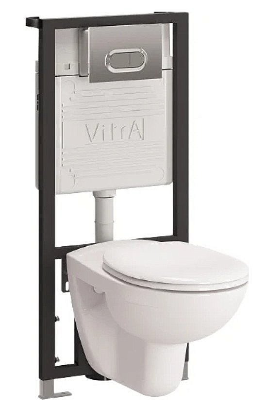 Унитаз подвесной Vitra Normus 9773B003-7202 с инсталляцией, с крышкой, белый купить в интернет-магазине Sanbest