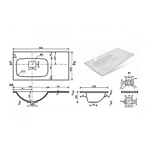Тумба с раковиной напольная Style Line БЕРЛИН 90 Соната/серый для ванной в интернет-магазине Sanbest