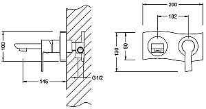 Смеситель для раковины SCHEIN SWING (43204/8007007A) купить в интернет-магазине сантехники Sanbest