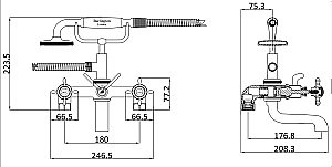 Смеситель для ванны Burlington Guild GU422DC на борт ванны, хром купить в интернет-магазине сантехники Sanbest