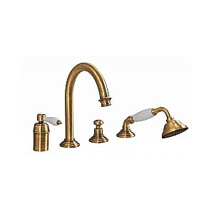 Смеситель для ванны Cezares APHRODITE-BVDM-02-Bi бронза/ручка белая купить в интернет-магазине сантехники Sanbest