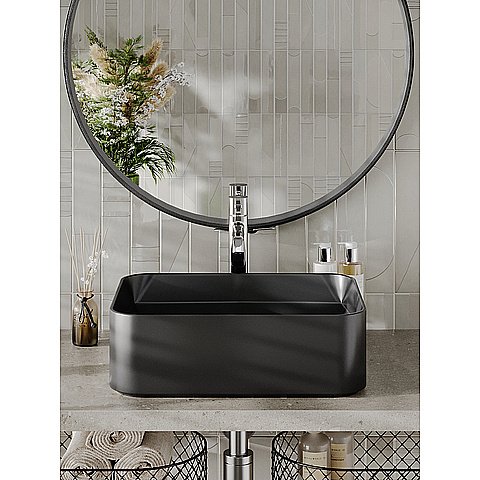 Раковина накладная Orange 47 B02-460mb черная матовая купить в интернет-магазине Sanbest