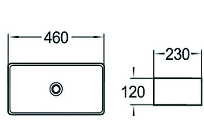 Раковина накладная SantiLine 46 SL-1100 белая купить в интернет-магазине Sanbest