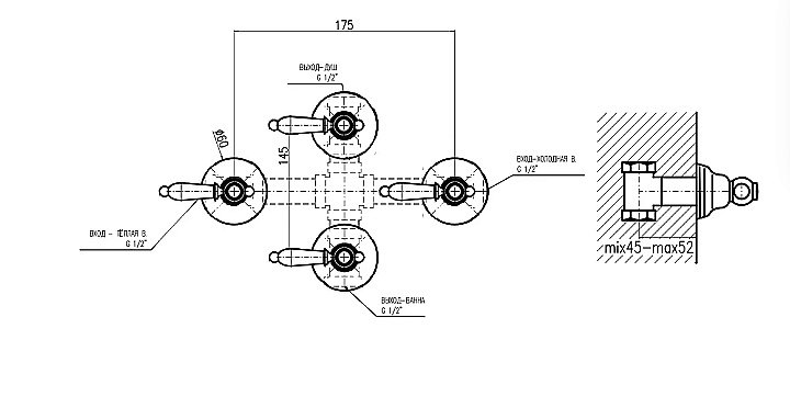 Смеситель для душа Rav-Slezak MORAVA RETRO MK586SM бронза купить в интернет-магазине сантехники Sanbest