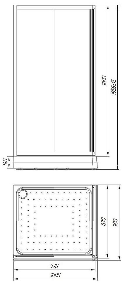 Душевой уголок Радомир Дрим 90х100 стекло матовое/профиль белый купить в интернет-магазине Sanbest
