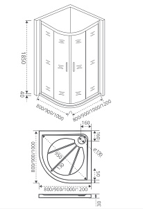 Душевой уголок Good door INFINITY R 100x100 прозрачный купить в интернет-магазине Sanbest